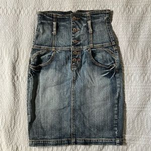 Piama high waisted denim corset skirt